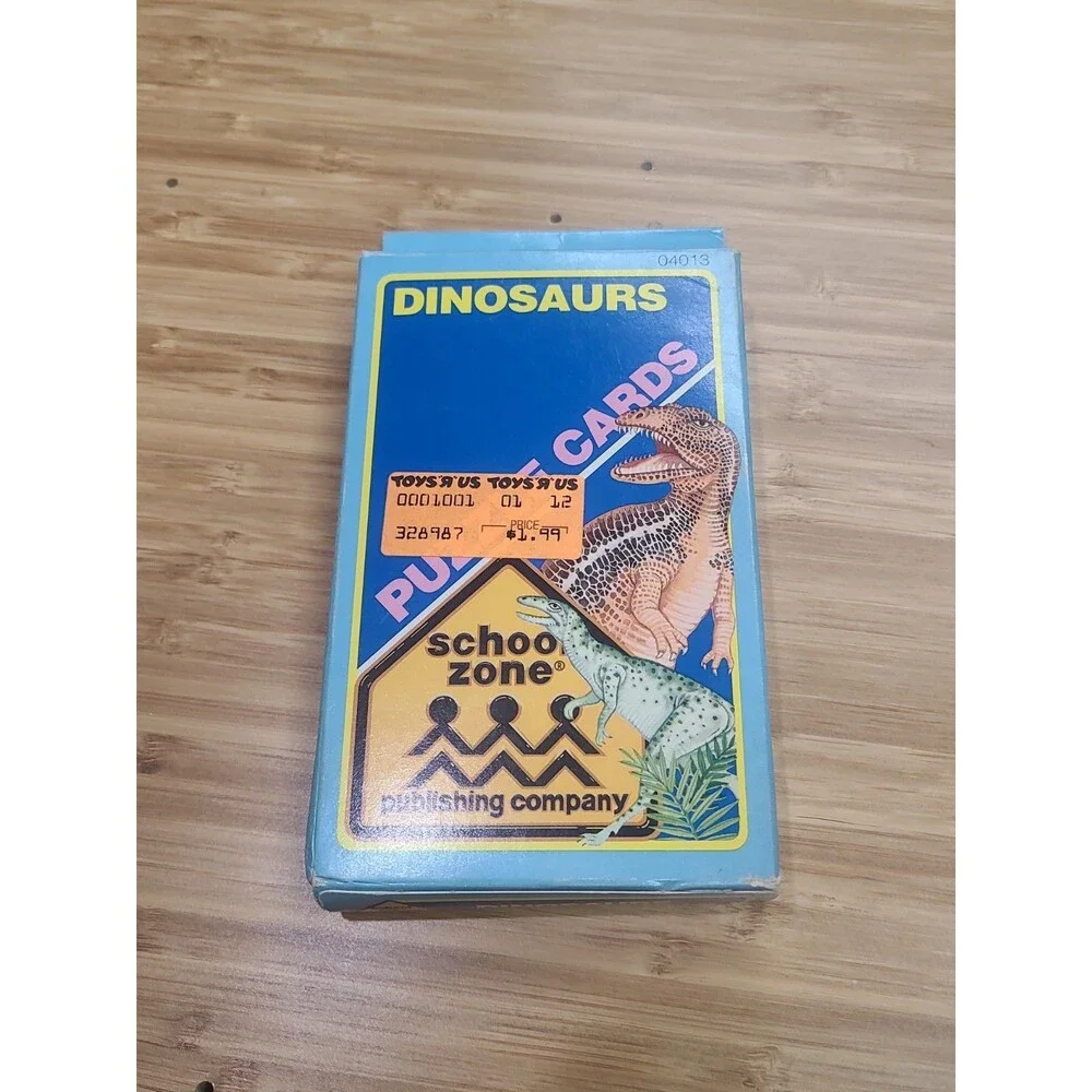 Vintage DINOSAURS Puzzle Cards from School Zone Flash Cards Home Schooling